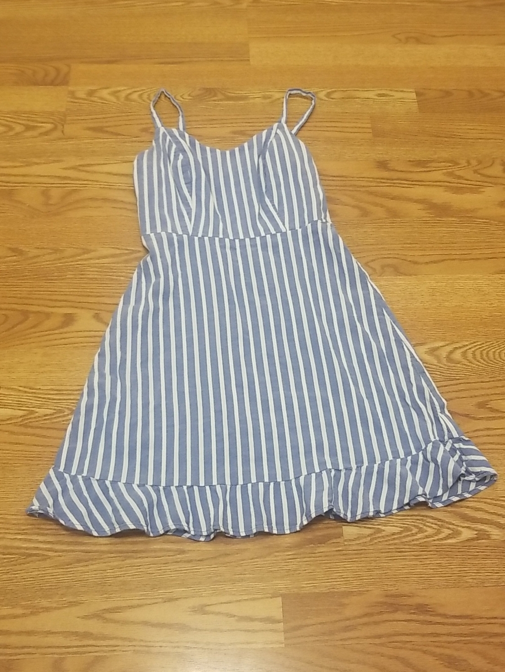 Old Navy Blue and White Striped Spaghetti Strap Dress